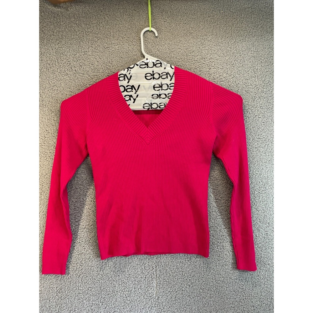 St Johns Bay Sweater‎ Adult Large Red Long Sleeve Heavy Cotton